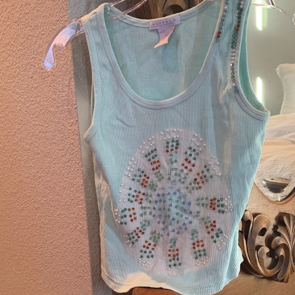 Buffalo David Bitton heavily embellished and beaded Tank Top